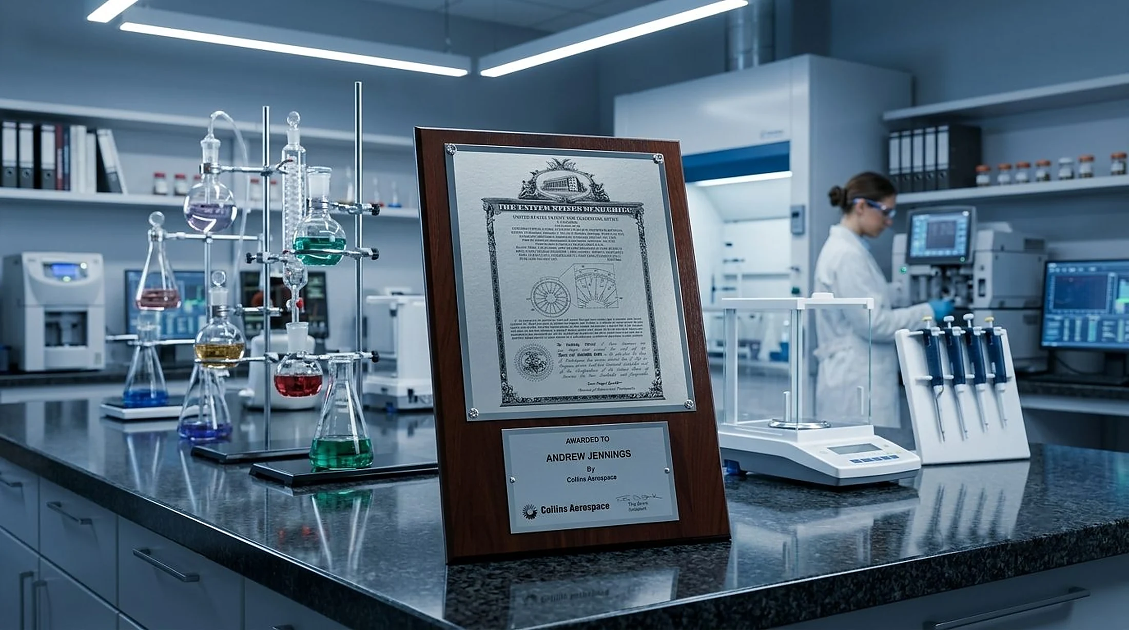Presentation style patent plaque, name plate option 2
